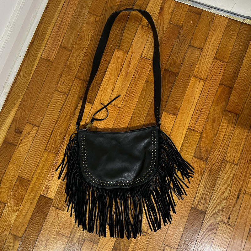 PRE-OWNED - Steve Madden Black Fringe Accent Crossbody