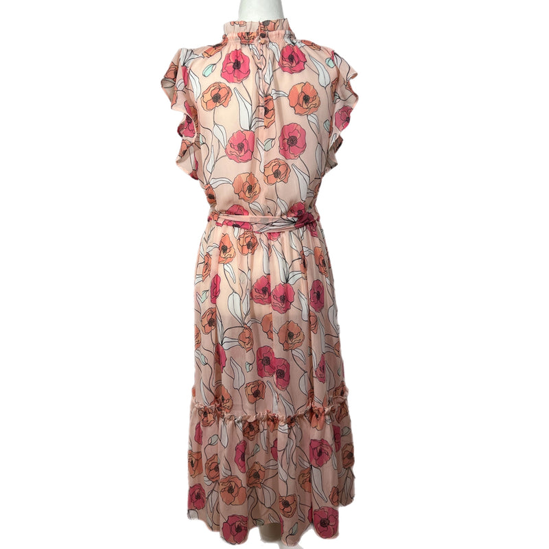 PRE-OWNED - Ann Taylor Factory Pink Floral Sleeveless Dress