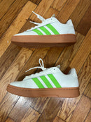 PRE-OWNED - Adidas Grand Court Alpha Sneakers Off/White/Lime/Gum Size 8.5