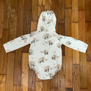 PRE-OWNED - Burt's Bees Baby Elephant Print Hooded Bodysuit Size 12 Months