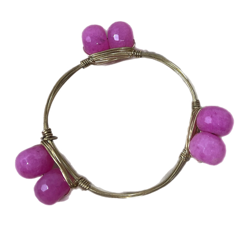 PRE-OWNED - Bangle by Bourbon and Boweties Pink Bead Bangle