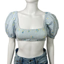 PRE- OWNED - Majorelle Blue Key West Top in Polly Gingham Size Small Style and Give 