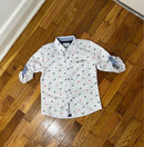 PRE-OWNED - Craft + Flow Little Boys White Long Sleeve with Dinosaur Print Shirt Size Little Boy 6