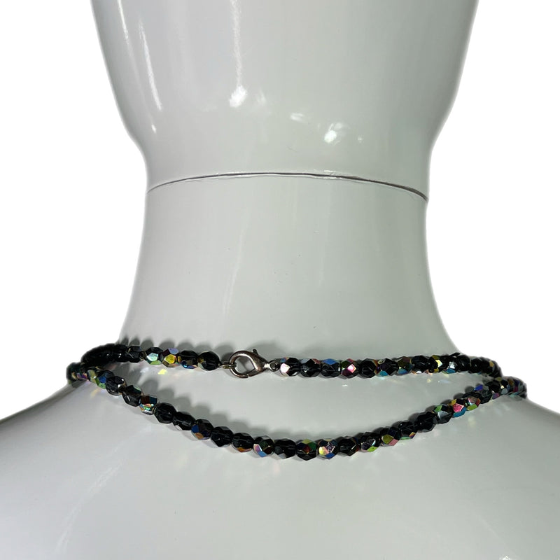 PRE-OWNED - Black Iridescent Beaded Necklace