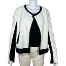 PRE-OWNED - Ann Taylor Ivory  and Black Jacket Size Small Style and Give Secondhand Shopping 