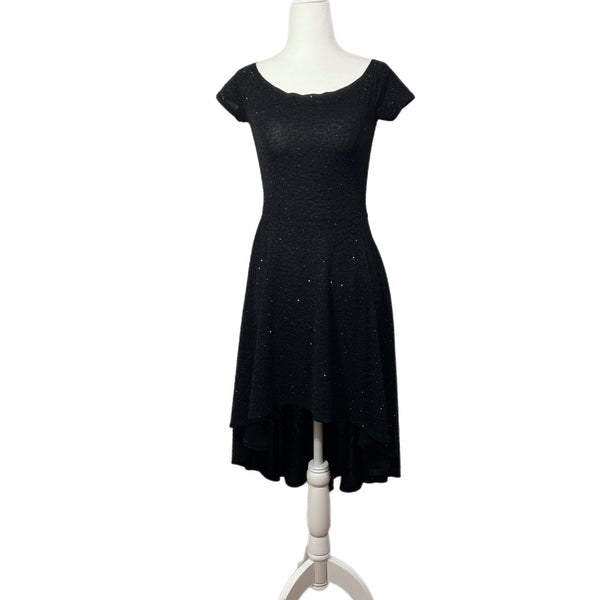 PRE-OWNED -  Windsor Sparkly Black Cap Sleeve Dress Size Small