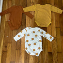 PRE-OWNED - Kit + Pearl Set of 3 Long Sleeve Bodysuits Size 3 to 6 Months