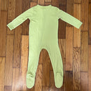 PRE-OWNED - Kyte Green Long Sleeve Footed Onesie Size 6 to 12 Months