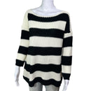 PRE-OWNED - SOLUTION Striped Ivory And Black Bateau Neckline Sweater Style and Give Secondhand Fashion Shopping 