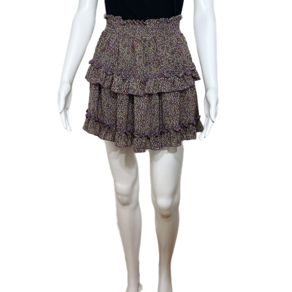 PRE-OWNED - Fanco Purple Ruffle Tiered Mini Skirt Size Small Style and Give Secondhand Shopping