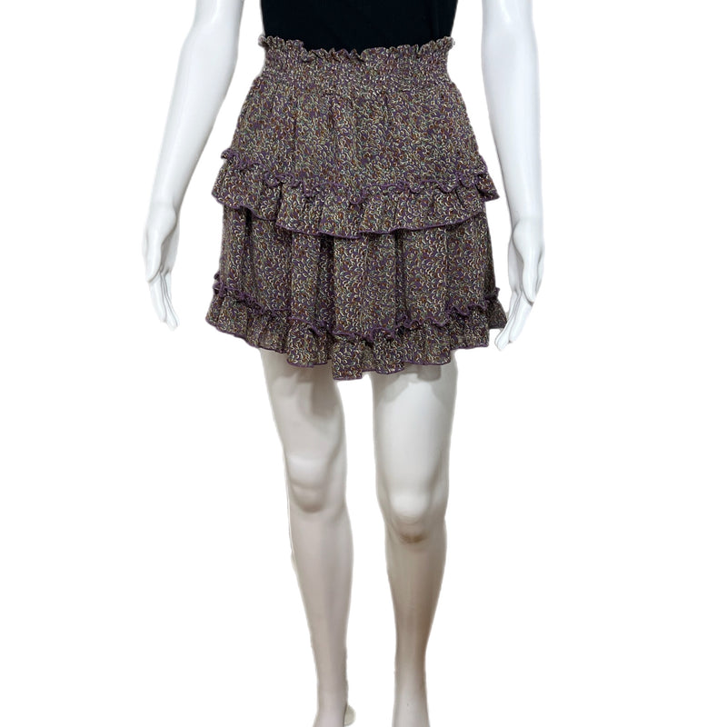 PRE-OWNED - Fanco Purple Ruffle Tiered Mini Skirt Size Small Style and Give Secondhand Shopping
