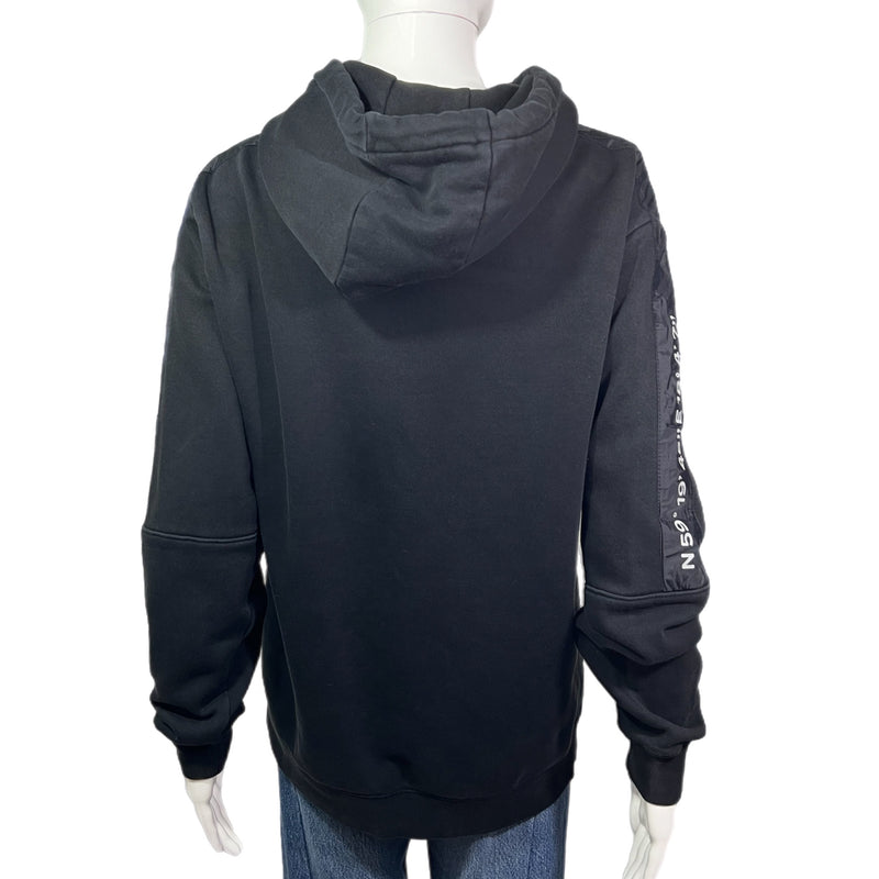 PRE-OWNED -  H&M Black Hoodie Sweatshirt with Sleeve Panel