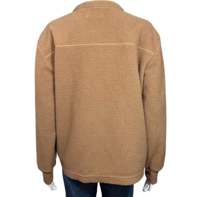 PRE-OWNED - Free Assembly Brown Sherpa Henley Pullover