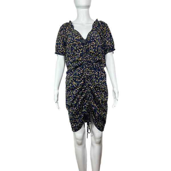 PRE-OWNED - Shein Curve Navy Floral V Neck Dress size 2XL - resale Shopping 