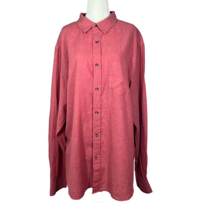 PRE-OWNED - Old Navy Long Sleeve Red Linen Everyday Shirt