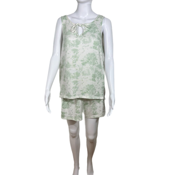 PRE-OWNED - KIKIT Green Tie-Dye Pajama Set (Tank top with Matching Shorts) Size Large