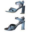 PRE-OWNED - TOPSHOP RADIANT Metallic Silver Sandals Size 37