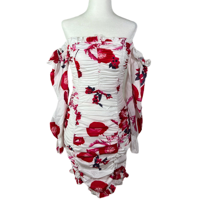 Eilly Bazaar Floral Off the Shoulder Mini Dress XXS Preowned 