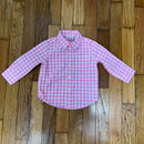PRE- OWNED - Janie and Jack Pink Gingham Button Down Shirt Size 6 to 12 Months