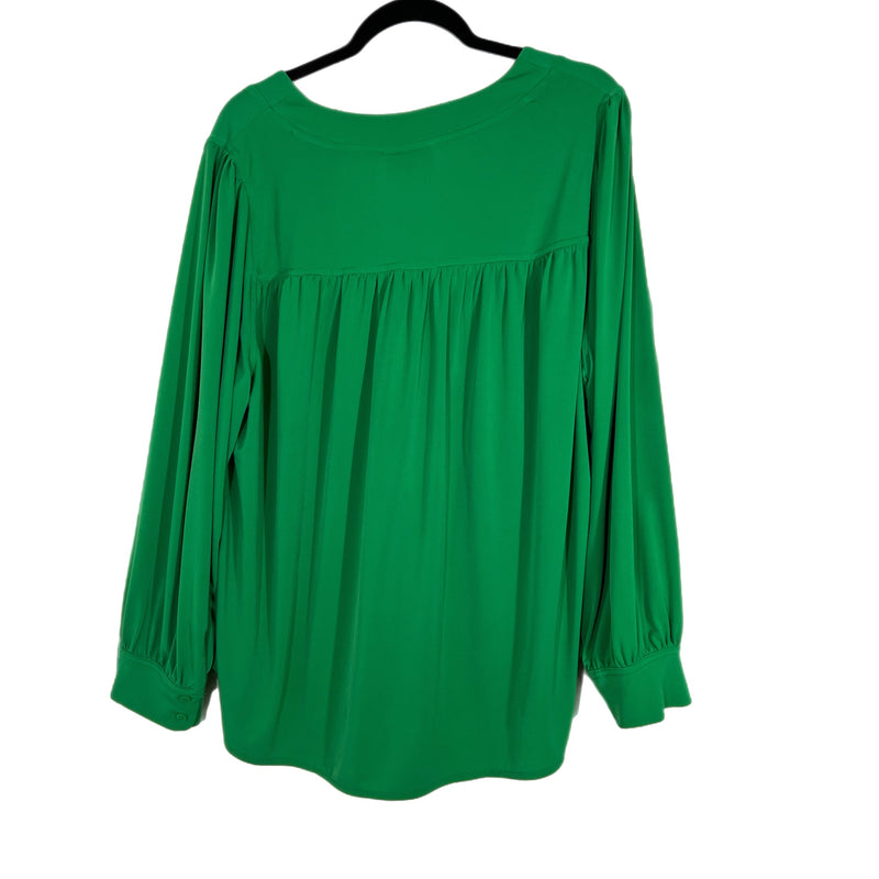 PRE-OWNED - Lane Bryant Green V neck Long Sleeve Top