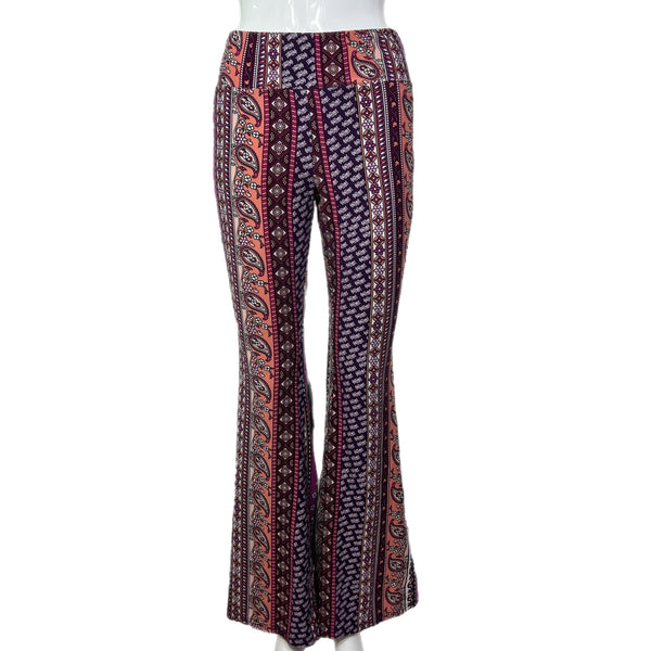 PRE-OWNED - No Boundaries Juniors Purple Boho Striped Flare Pant Style and Give - Juniors size 7-9 - Preloved shopping at a low price