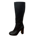 PRE-OWNED - Kenneth Cole Black Knee High Justin Lug Leather Boot Size 8.5 style and give