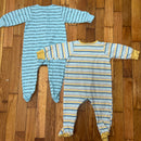 PRE-OWNED - Gerber Long Sleeve Footed Onesies Set of 2 Size 6 to 9 Months