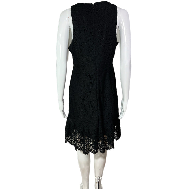 PRE-OWNED - Banana Republic Black Lace Sleeveless Crewneck Dress with Ruffle Detail