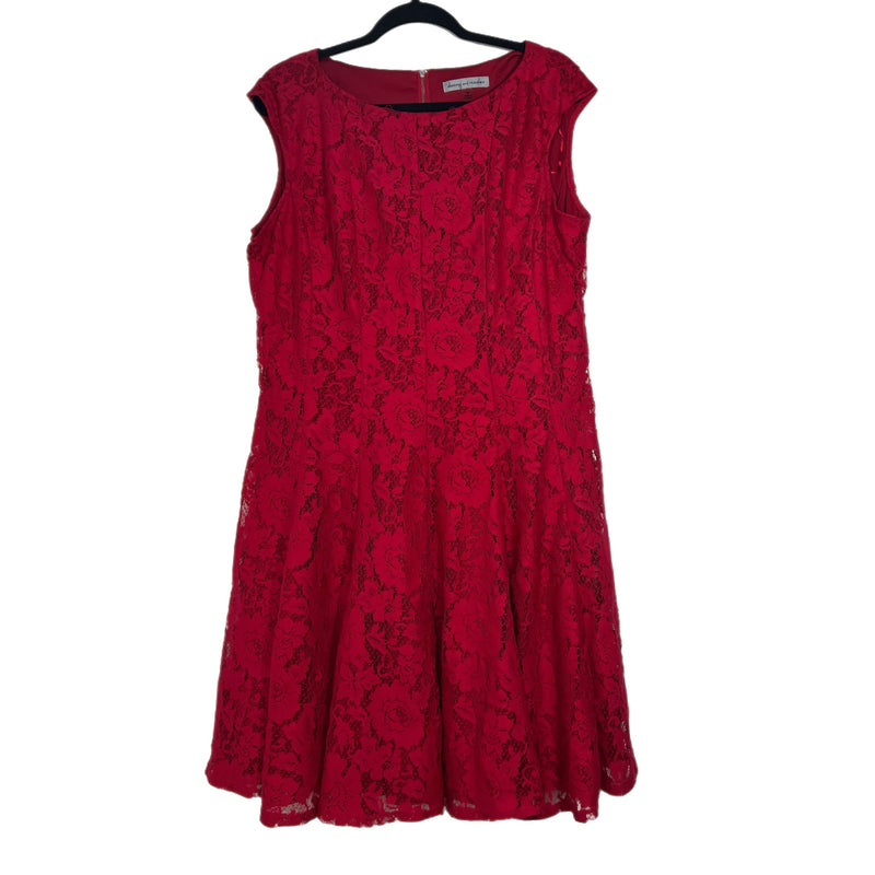 PRE-OWNED - Danny and Nicole Red Lace Dress size 18 preloved secondhand shopping