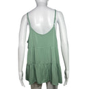 PRE- OWNED - TORRID Green Adjustable Spaghetti Strap Tiered Tank Top Size 0