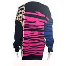 PRE-OWNED - TORRID Black Long Sleeve Crew Neck Animal Print Sweater - Size 2
