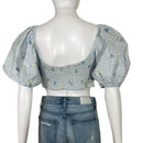 PRE- OWNED - Majorelle Blue Key West Top in Polly Gingham Size Large