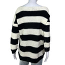 PRE-OWNED - SOLUTION Striped Ivory And Black Bateau Neckline Sweater