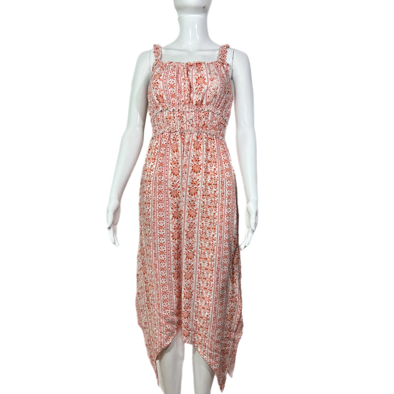 PRE-OWNED - No Boundaries Juniors Orange Ruched Spaghetti Strap Asymme PRE-OWNED - No Boundaries Juniors Orange Ruched Spaghetti Strap Asymme