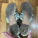 PRE-OWNED - Rachel Zoe Embossed Python Snakeskin Caged Sandals Size 6.5