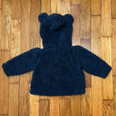 PRE-OWNED - 7 for All Mankind Navy Hooded Fleece Jacket Size 0 to 3 Months