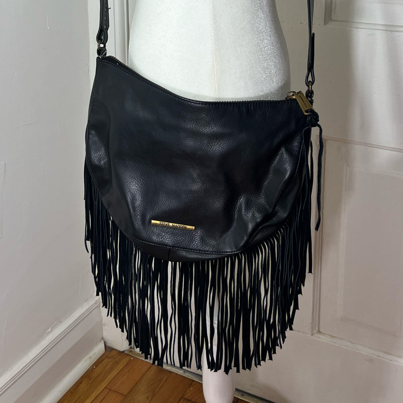 PRE-OWNED - Steve Madden Black Fringe Accent Crossbody