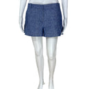 PRE-OWNED - J.Crew Blue Linen Side Ruffle Detail Shorts Style and Give Luxury Resale Fashion for Less