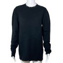 PRE-OWNED - IRO Black Long Sleeve Crew Neck Distressed Sweater Style and Give Luxury Resale Fashion 