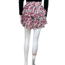 PRE-OWNED - MISA Los Angeles Floral Ruffle Elasticized Waist Skirt Size XS
