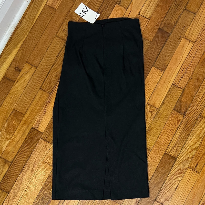 PRE-OWNED - Zara Charcoal Grey Gathered Pencil Skirt