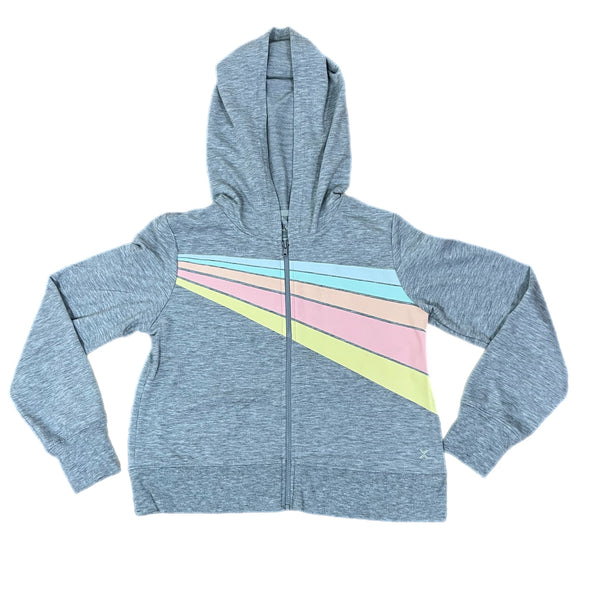 Xersion Girls Grey Zip-Up Hoodie Size L 14 Preowned