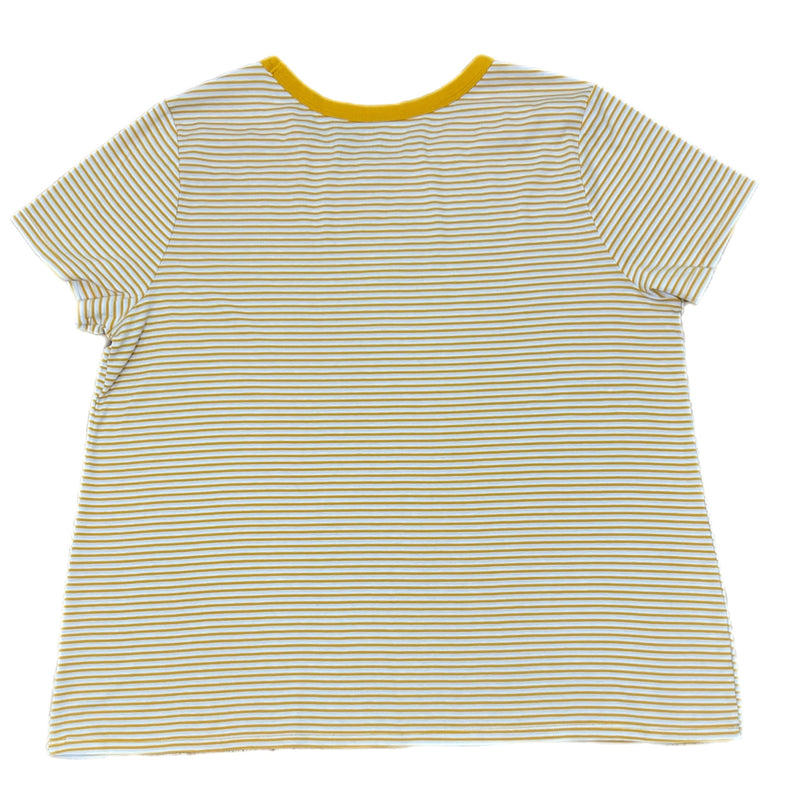 PRE-OWNED - Old Navy Striped Yellow & White Short Sleeve T-Shirt