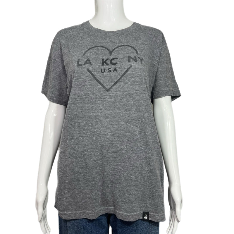 PRE-OWNED - Ocean & Sea Grey Short Sleeve LA KC NY T-shirt