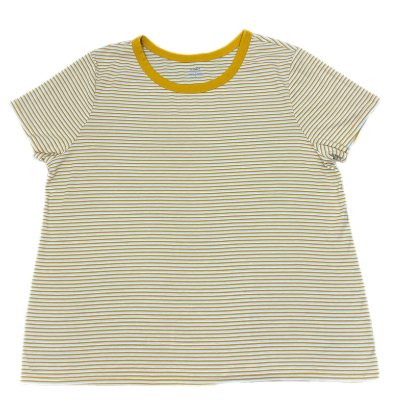 Old Navy Striped Yellow & White Short Sleeve T-Shirt Size XXL