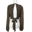 PRE- OWNED - Altar'd State Long Sleeve Brown Floral Crop Top