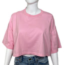 PRE-OWNED - Divided Pink Short Sleeve Cropped T-Shirt - Size XL Style and Give Preowned Shopping 