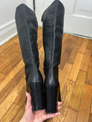 PRE-OWNED - Kenneth Cole Black Knee High Justin Lug Leather Boot