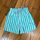 PRE-OWNED - Kiddy Flowers Boys Striped White and Green Swim Shorts Size 3T Style and Give Secondhand Shopping 