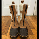 PRE-OWNED - KHOMBU Insulated Waterproof Brown Faux Fur with Real Leather Trim Boots